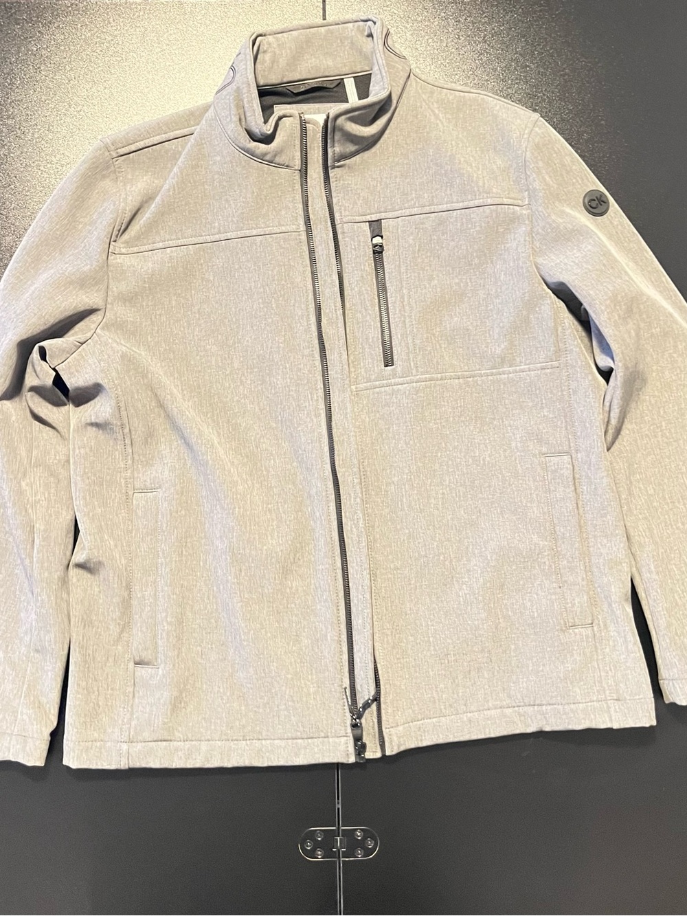 Calvin Klein Light Gray Full-Zip Lightweight Jacket